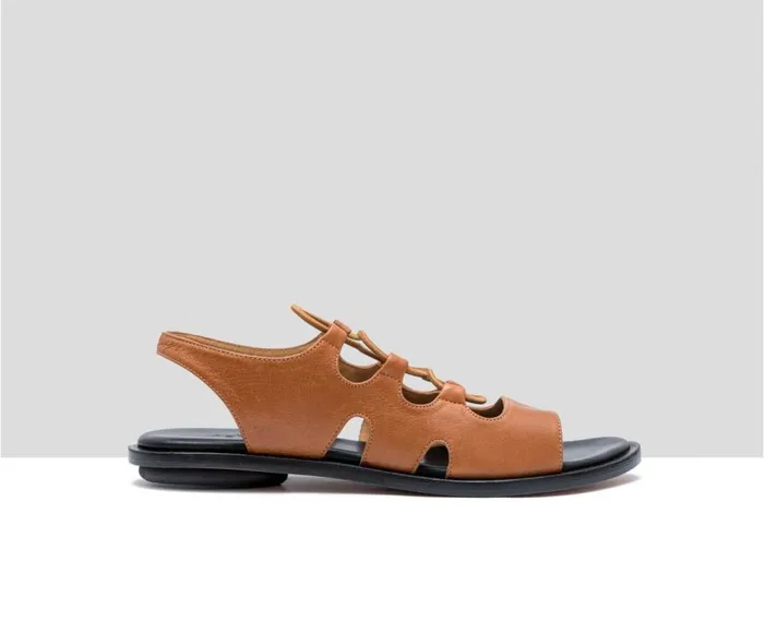 Audley Shoes Flat Leather Sandal Falak Brown Women Flat