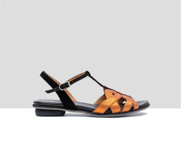 Audley Shoes Flat Leather Sandal Fariha Black Women Flat