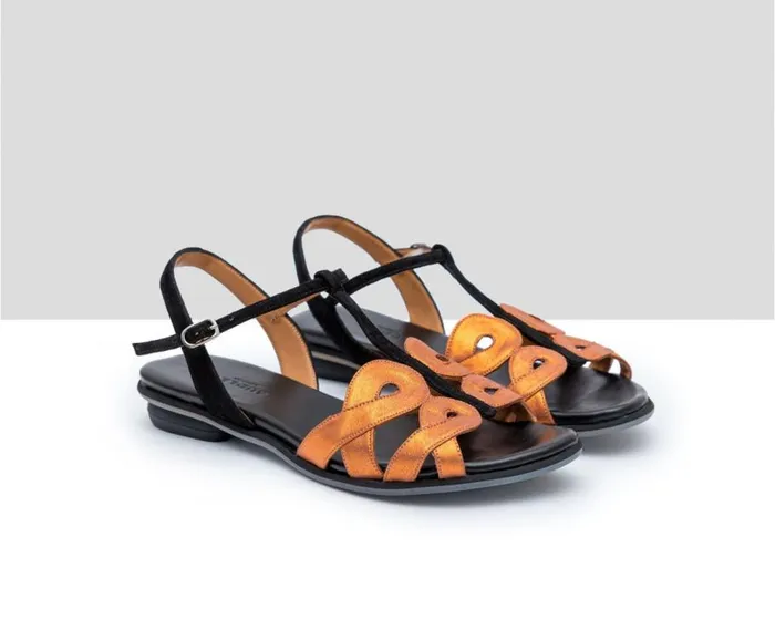 Audley Shoes Flat Leather Sandal Fariha Black Women Flat