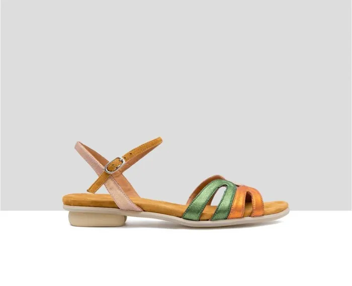 Audley Shoes Flat Leather Sandal Forbia Green Women Flat