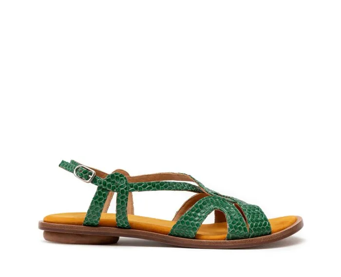 Audley Shoes Flat Leather Sandal Hayley Green Women Medium Heel