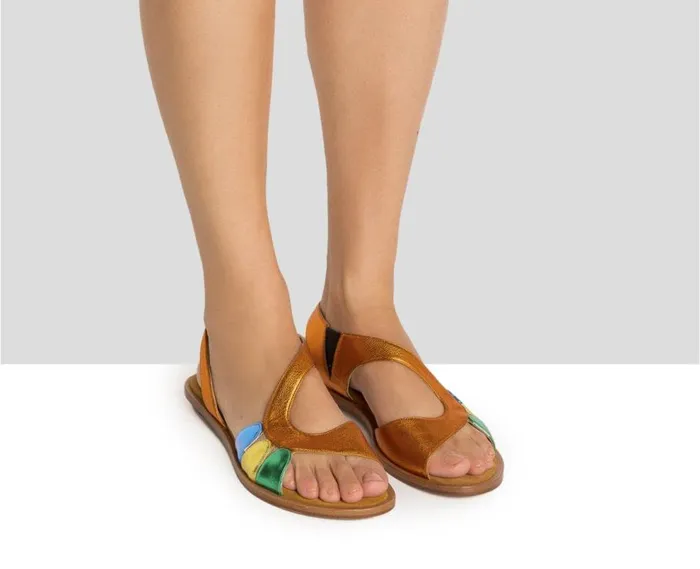 Audley Shoes Flat Leather Sandal Hilana Blue Women Flat