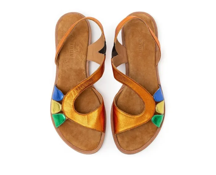 Audley Shoes Flat Leather Sandal Hilana Blue Women Flat