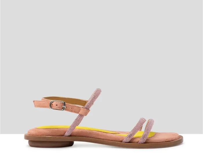 Audley Shoes Flat Leather Sandal Jamica Pink Women Flat