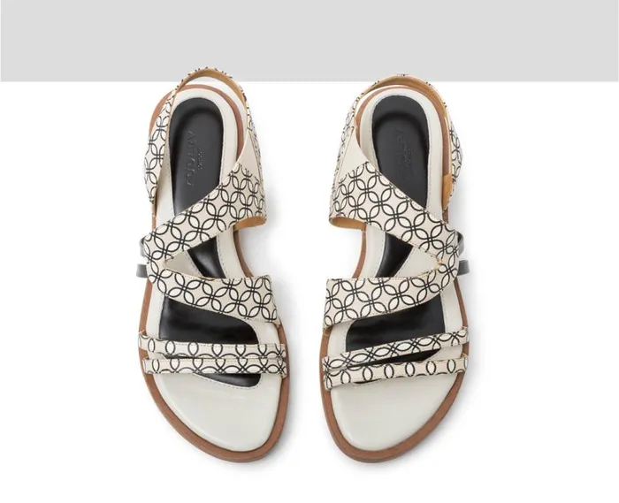 Audley Shoes Flat Leather Sandal Jesica Beige Women Flat