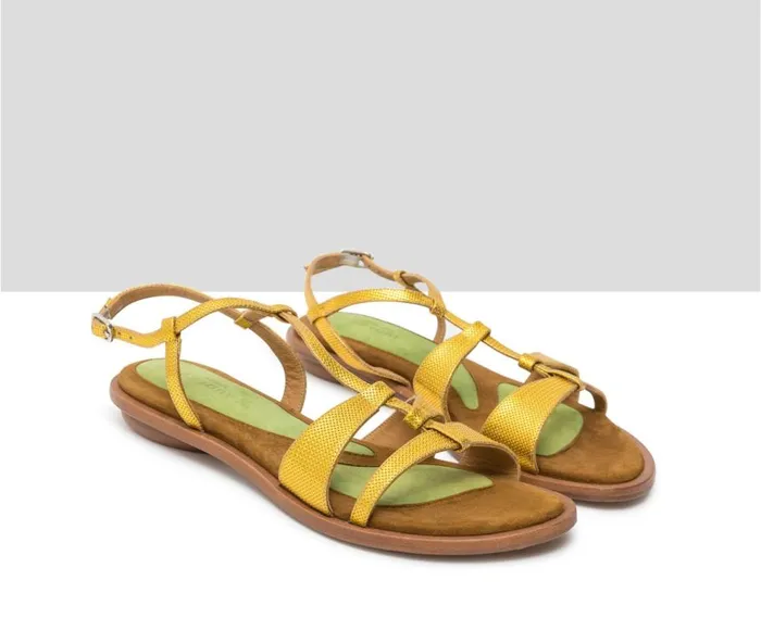 Audley Shoes Flat Leather Sandal Jing Green Women Flat