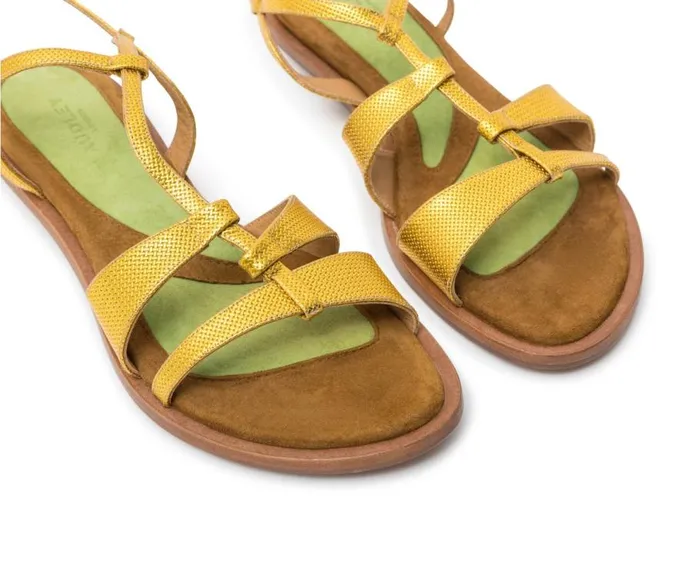 Audley Shoes Flat Leather Sandal Jing Green Women Flat