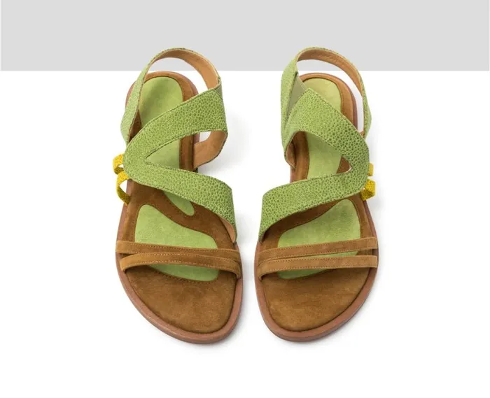 Audley Shoes Flat Leather Sandal Jorgina Brown Women Flat