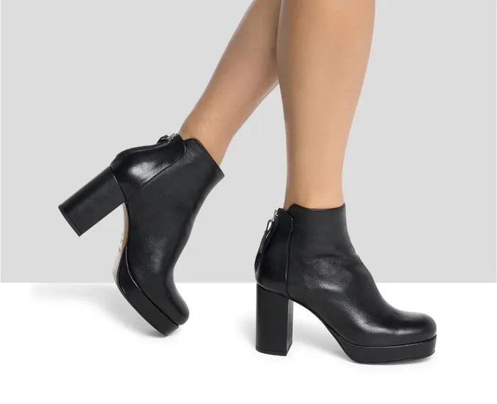 Audley Shoes High Heel Leather Booties Iona Black Women High Heel