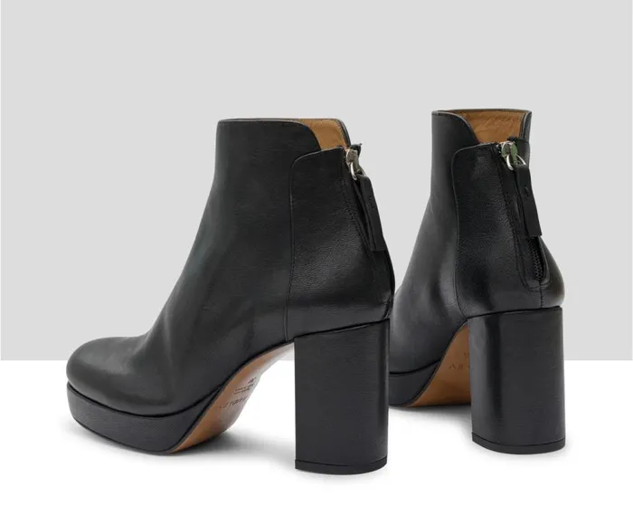Audley Shoes High Heel Leather Booties Iona Black Women High Heel