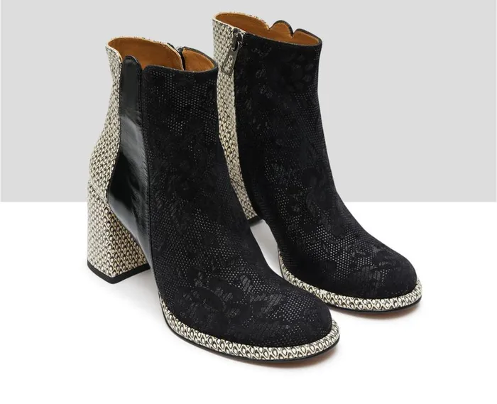 Audley Shoes High Heel Leather Booties Karen Beige Women High Heel