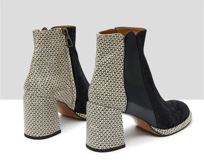 Audley Shoes High Heel Leather Booties Karen Beige Women High Heel