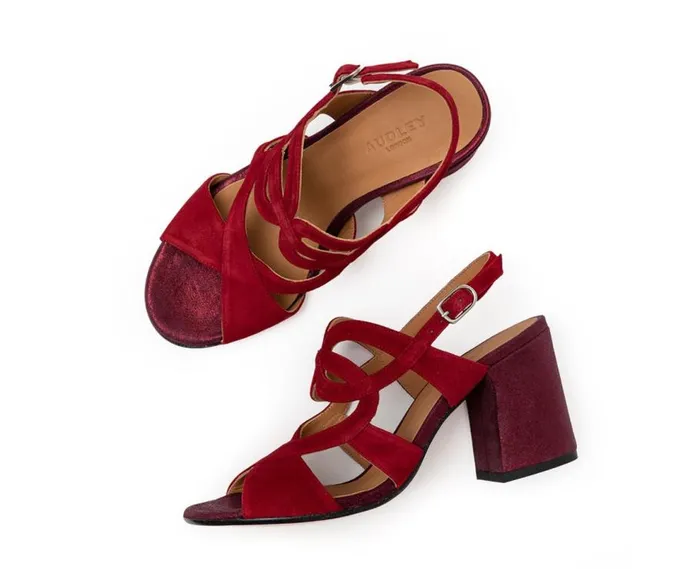 Audley Shoes High Heel Leather Sandal Faline Metallic Women High Heel