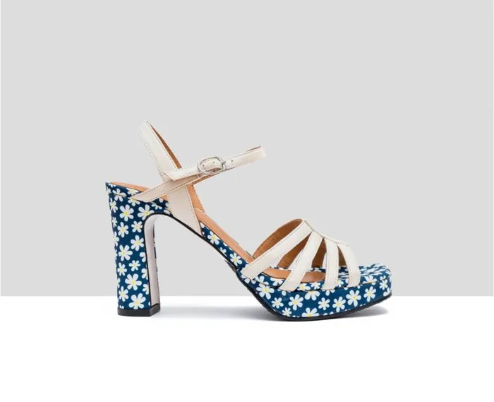Audley Shoes High Heel Leather Sandal Florinda Blue Women High Heel