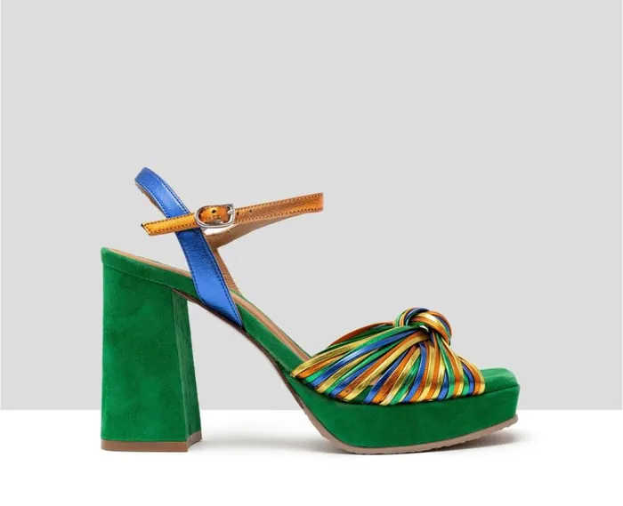 Audley Shoes High Heel Leather Sandal Hong Blue Women Wedges And Platforms