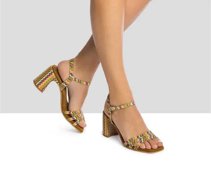 Audley Shoes High Heel Leather Sandal Jasone Brown Women High Heel