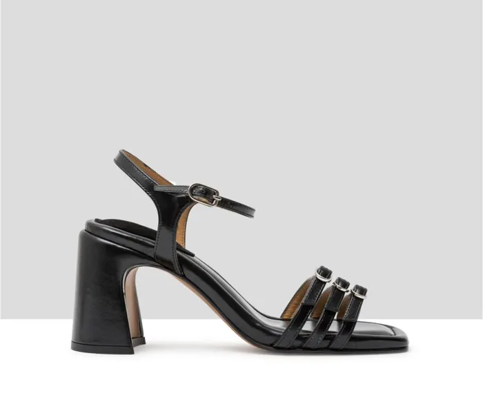 Audley Shoes High Heel Leather Sandal Javiera Black Women High Heel