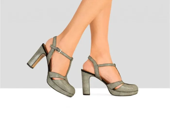 Audley Shoes High Heel Leather Shoe Bimba Print Women High Heel