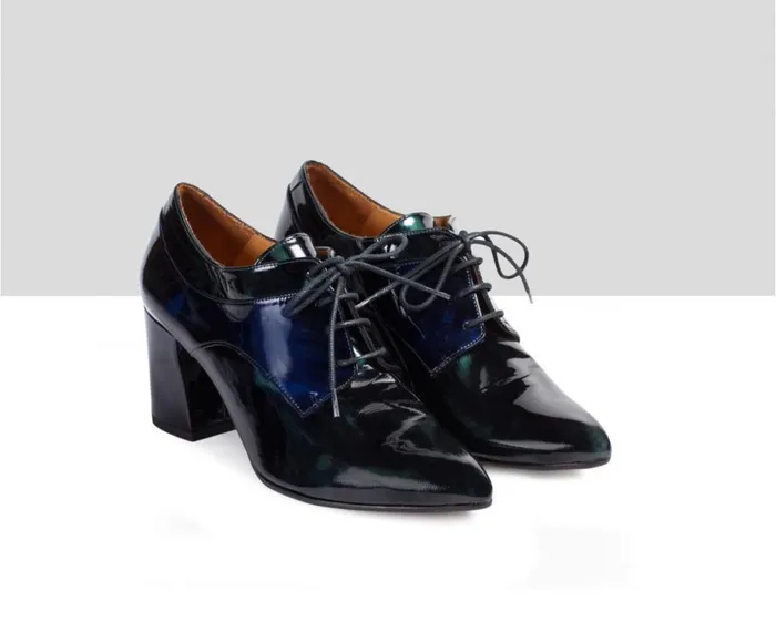 Audley Shoes High Heel Leather Shoe Edna Black Women High Heel