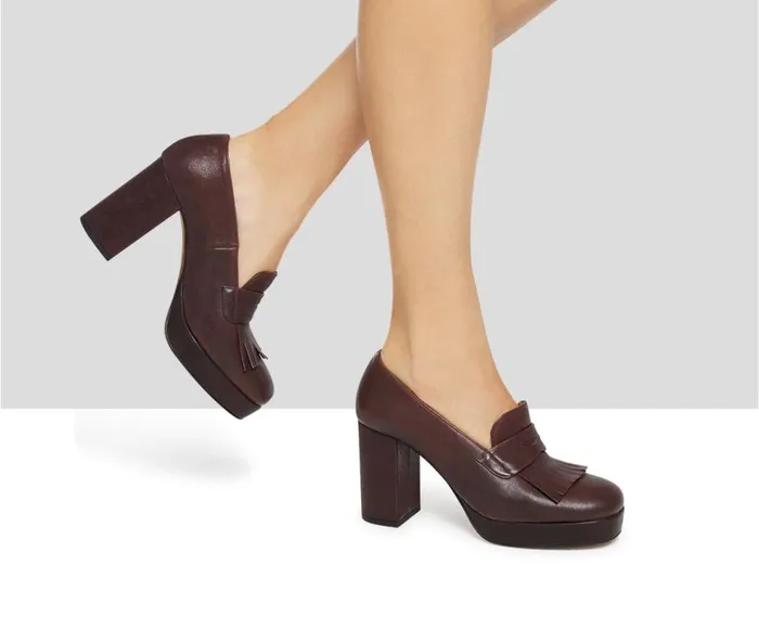 Audley Shoes High Heel Leather Shoe Ianira Burdeos Women High Heel