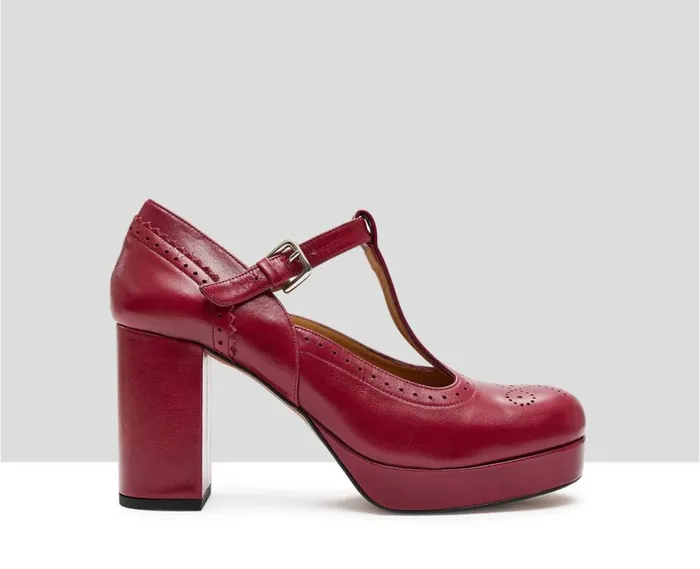 Audley Shoes High Heel Leather Shoe Khloe Red Women High Heel