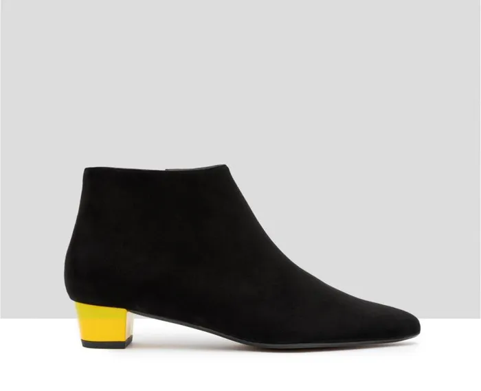Audley Shoes Low Heel Leather Booties Gioia Black Women Medium Heel