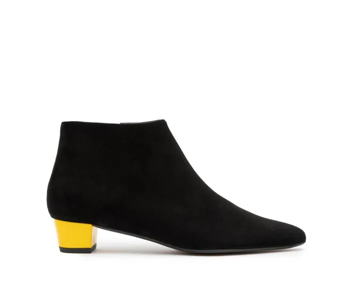 Audley Shoes Low Heel Leather Booties Gioia Black Women Medium Heel
