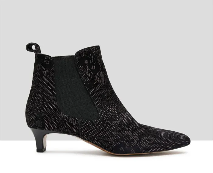 Audley Shoes Low Heel Leather Booties Keira Black Women Low Heel