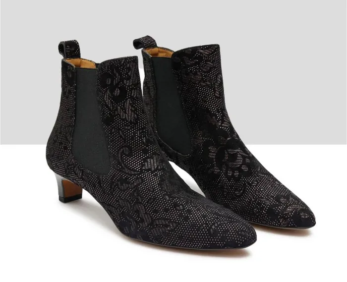 Audley Shoes Low Heel Leather Booties Keira Black Women Low Heel