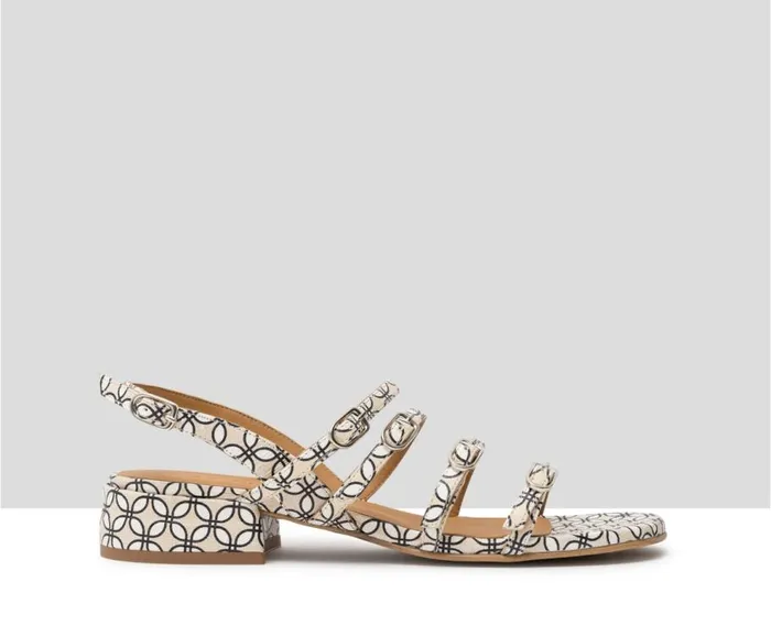 Audley Shoes Low Heel Leather Sandal Janet Beige Women Medium Heel