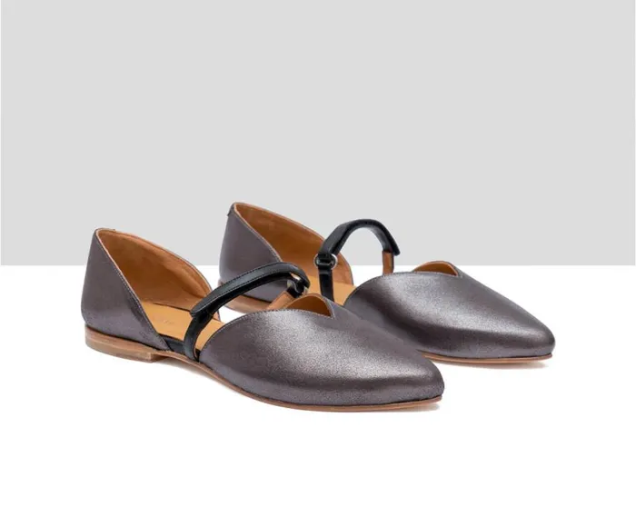 Audley Shoes Low Heel Leather Shoe Fiorella Metallic Women Low Heel