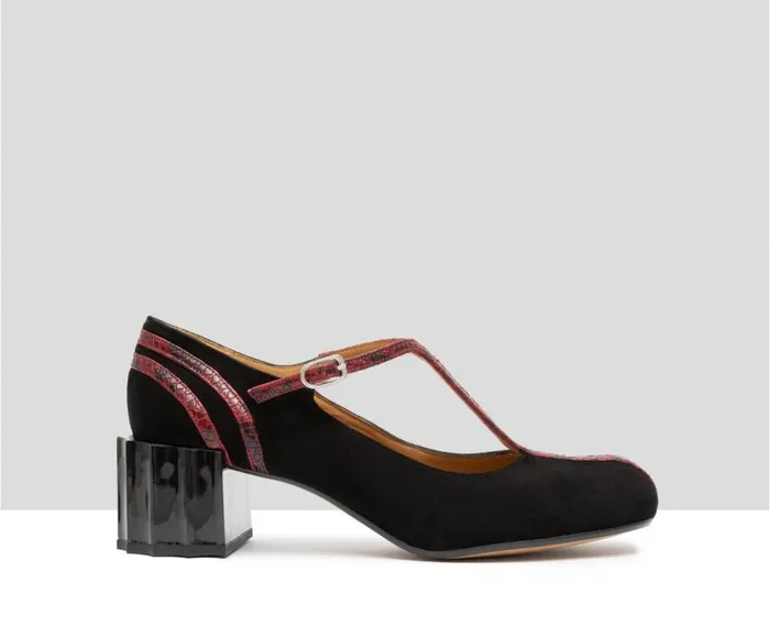 Audley Shoes Low Heel Leather Shoe Gracia Black Women Medium Heel
