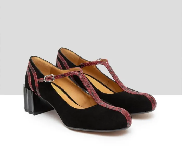 Audley Shoes Low Heel Leather Shoe Gracia Black Women Medium Heel