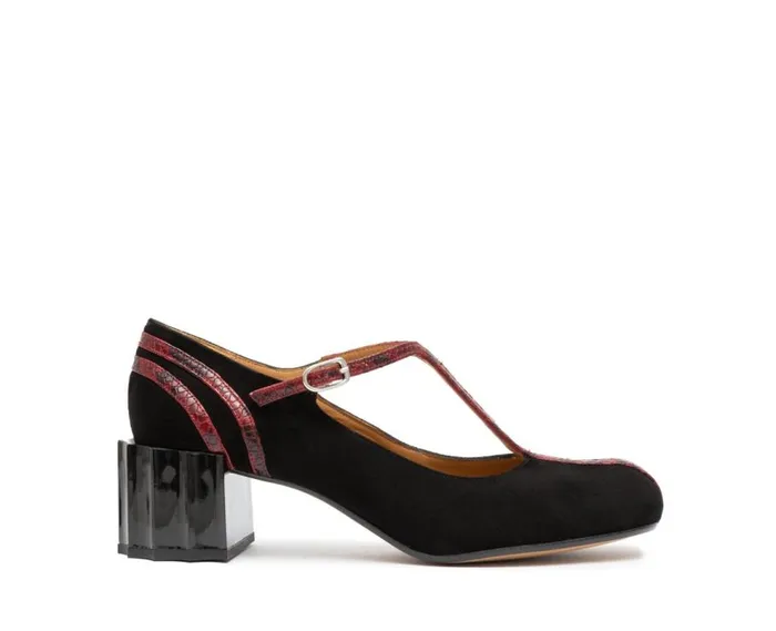 Audley Shoes Low Heel Leather Shoe Gracia Black Women Medium Heel