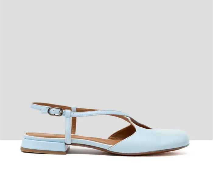 Audley Shoes Low Heel Leather Shoe Heaven Blue Women Medium Heel