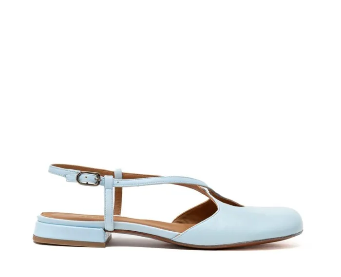 Audley Shoes Low Heel Leather Shoe Heaven Blue Women Medium Heel
