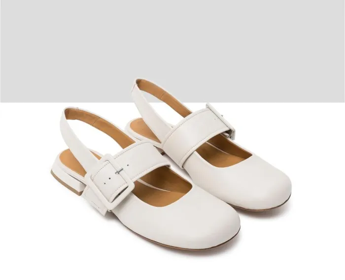 Audley Shoes Low Heel Leather Shoe Janit Beige Women Medium Heel