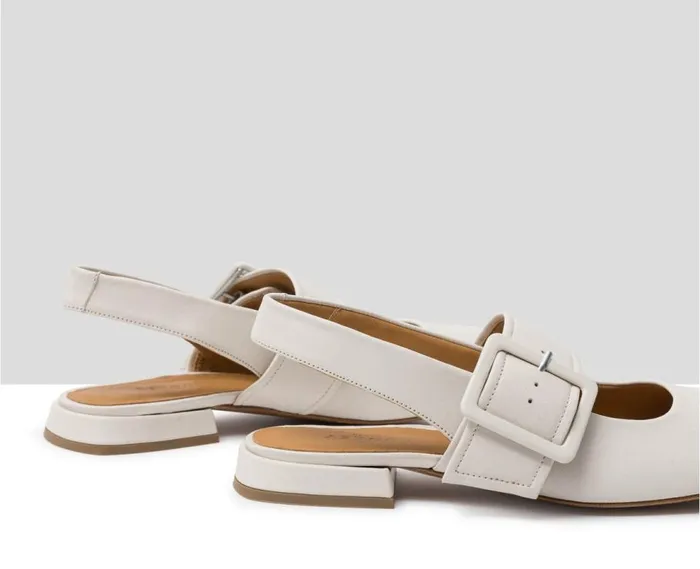 Audley Shoes Low Heel Leather Shoe Janit Beige Women Medium Heel