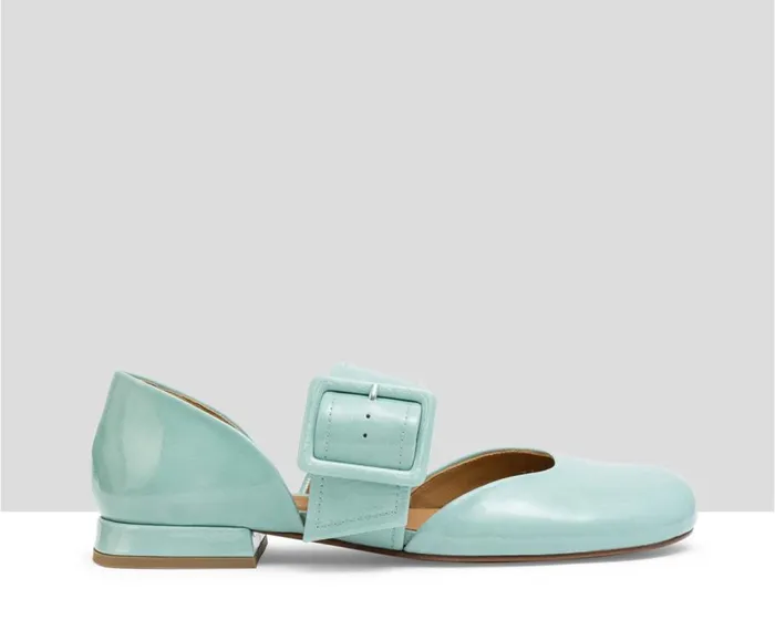 Audley Shoes Low Heel Leather Shoe Jasiel Blue Women Medium Heel