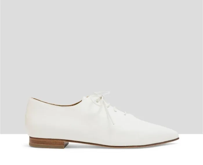 Audley Shoes Low Heel Leather Shoe Lika White Women Medium Heel