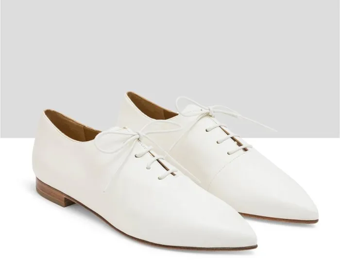 Audley Shoes Low Heel Leather Shoe Lika White Women Medium Heel