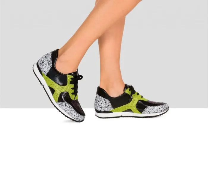 Audley Shoes Low Heel Leather Sneaker Eden Black Women Sneakers
