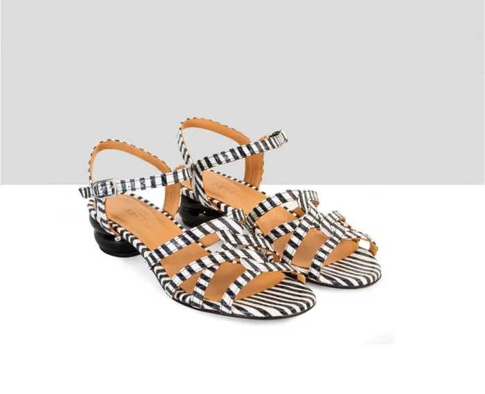 Audley Shoes Medium Heel Leather Sandal Dilara Black Women Medium Heel