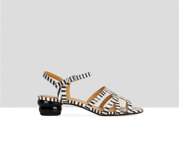 Audley Shoes Medium Heel Leather Sandal Dilara Black Women Medium Heel