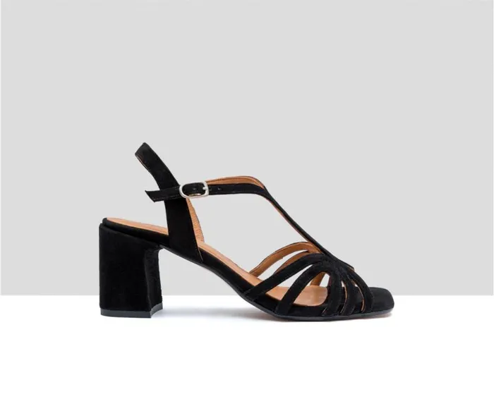 Audley Shoes Medium Heel Leather Sandal Fiama Black Women Medium Heel