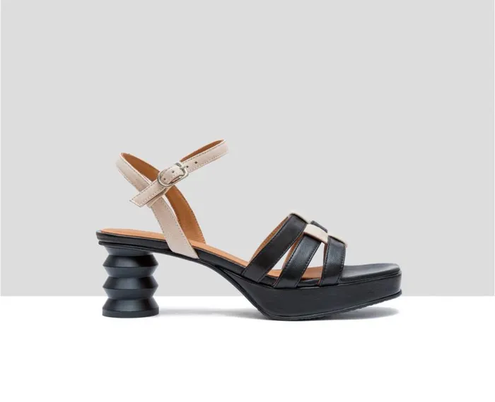 Audley Shoes Medium Heel Leather Sandal Fulberta Beige Women Medium Heel
