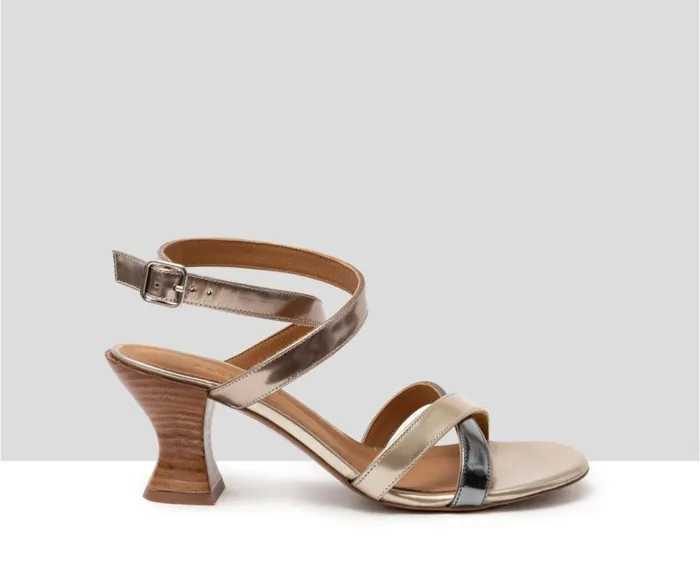Audley Shoes Medium Heel Leather Sandal Hera Beige Women Medium Heel