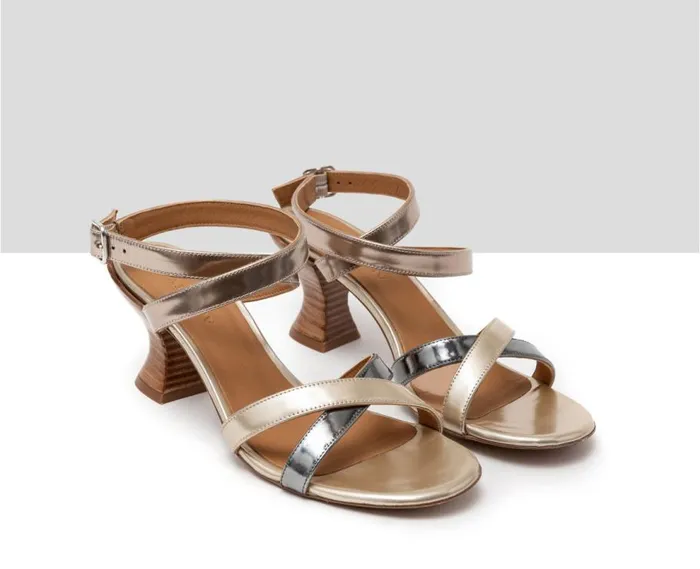 Audley Shoes Medium Heel Leather Sandal Hera Beige Women Medium Heel