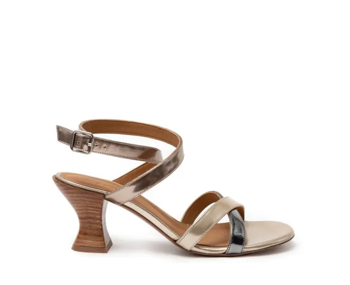 Audley Shoes Medium Heel Leather Sandal Hera Beige Women Medium Heel