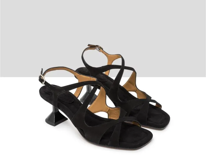 Audley Shoes Medium Heel Leather Sandal Jaidy Black Women Medium Heel